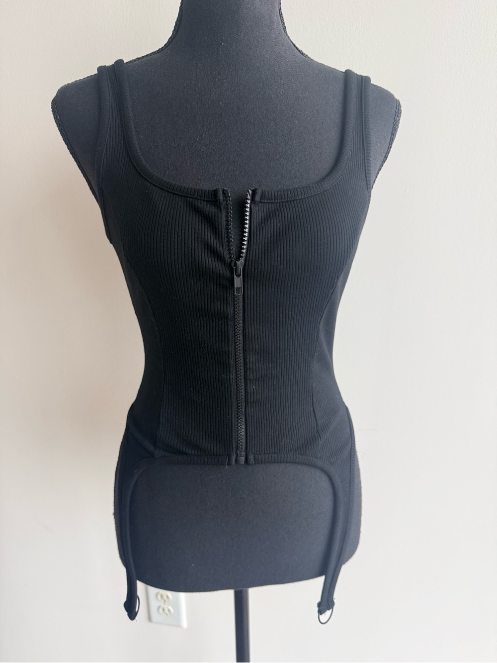 NAKED WARDROBE The Snatched & Zipped Corset - Black